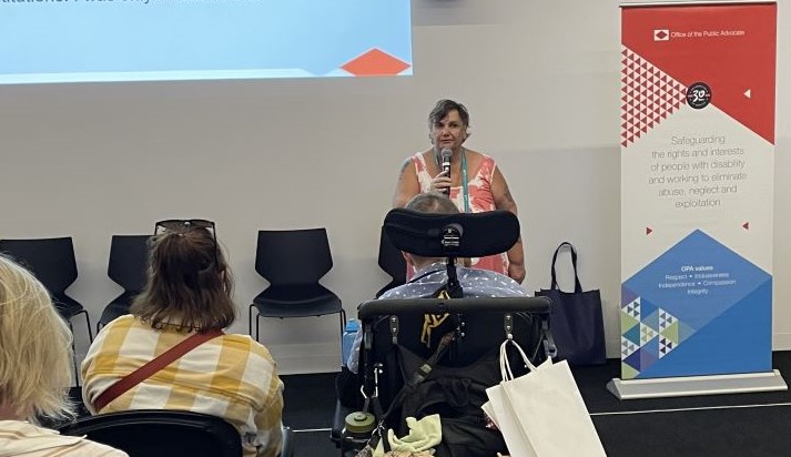 Proud Yorta Yorta woman Jane Rosengrave speaking at 2025 Having a Say conference
