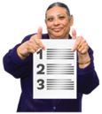 Woman holding list