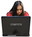 woman using laptop